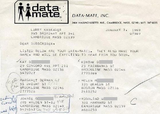 My January, 1969 Data-Mate letter