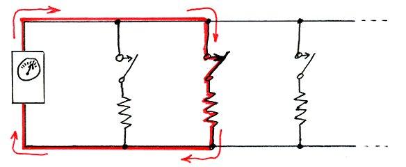 Current flow through a closed switch
